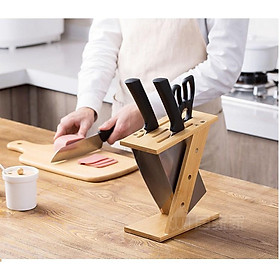 Mua ️ Đế Cắm Dao  Đũa Bằng Gỗ Tre Hình Chữ Z Cao Cấp  Hiện Đại Cho Nhà Bếp