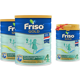 Bộ 2 Lon Sữa Bột Friso Gold 4 1400g Dành Cho Trẻ Từ 2 - 6 Tuổi + Tặng Lon Sữa Friso Gold 4 380g