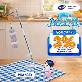 Mua Cây Lau Nhà MyJae Đài Loan Sợi Polyester Kéo Vắt Thông Minh 360 Độ 125cm