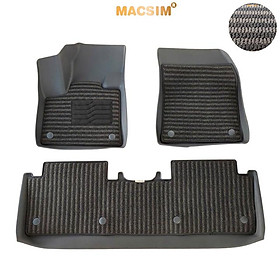 Thảm Lót Sàn 2 Lớp TPE Macsim Peugoet 3008 Chuẩn Form, Bền, Không Mùi (sd3 xám đen ct)