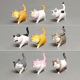 Mèo mô hình trang trí táp lô xe hơi, tiểu cảnh, bàn học, bàn làm việc siêu cute (bộ 9 con) - Mẫu 2