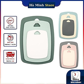 Mua Bộ 3 thớt nhựa kháng khuân tiện lợi chất liệu nhựa pp cao cấp an toàn cho sức khỏe - Thớt nhựa nhật Hà Minh Store