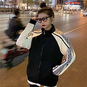 Áo khoác bomber varsity jacket dù 2 lớp guc-ci form rộng nam nữ unisex cúc bấm - trẻ trung năng động ulzzang