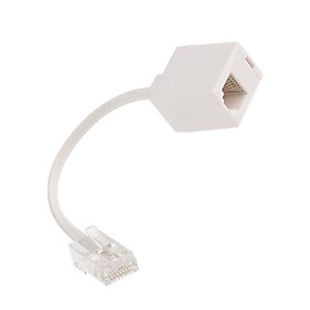 White Phone Telephone  Cable Cord Extension Wire    To RJ11