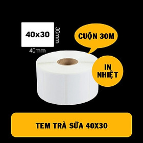 Mua Tem trà sữa 40x30 mm (Cuộn 30 Mét) - Decal Nhiệt 30x40 mm