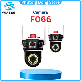 Camera WiFi Yoosee F066 4 Mắt xem được 3 khung hình cùng lúc 8.0Mpx Giám sát ngoài trời Chống nước - Hàng nhập khẩu