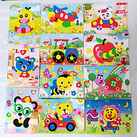 Tranh dán xốp cho bé, Combo 10 tranh