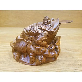 Cóc gỗ bách xanh phong thủy 17cm