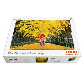 Bộ tranh xếp hình jigsaw puzzle cao cấp 1000 mảnh ghép – Đại Lộ Ngân Hạnh, Tokyo