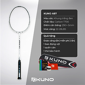 Vợt Cầu Lông Kuno A97 Chính Hãng, 4U khung Carbon T700 Công Thủ Toàn Diện, Căng Sẵn 10kg