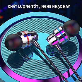 Mua Tai Nghe Nhét Tai Hitoor HX608 Cổng 3.5mm Cho Âm Thanh Sống Động Điều khiển dây đa năng dây dài 120cm - HÀNG NHẬP KHẨU