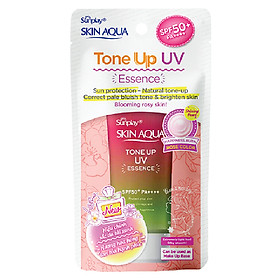 Tinh Chất Chống Nắng Nâng Tông Dành Cho Da Khô/Thường Sunplay Skin Aqua Tone Up UV Essence Happiness Aura (Rose) (Cho Da Sáng Hồng, Khuyết Điểm Xanh) (50g)