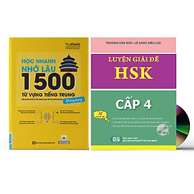 [Download Sách] Combo 2 sách Luyện giải đề thi HSK cấp 4 có mp3 nge +1500 từ vựng tiếng Trung thông dụng học theo sơ đồ tư duy+DVD tài liệu