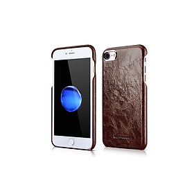 Ốp lưng da iPhone 7 viền camera kim loại iCarer - Hàng chính hãng 