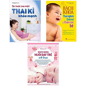 Combo Sách – Tri Thức Cho Một Thai Kì Khỏe Mạnh + Bách Khoa Thai Nghén Sinh Nở Chăm Sóc Em Bé (TB) + Bách Khoa Nuôi Dạy Trẻ Từ 0-3 (TB) (Minh Long Books)