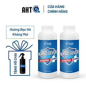 [COMBO1+1] Dung Dịch NANO BẠC DIỆT KHUẨN Nano Xpure Nano Silver 35ppm 1L + 1L (Không Mùi) - Diệt khuẩn, khử mùi, Không chứa cồn – Nano Bạc AHT Corp (AHTC) Tặng Kèm Bình Xịt 500ml