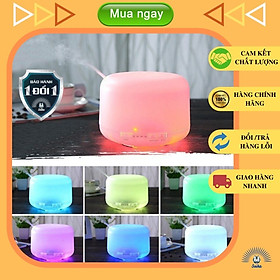 Mua Máy Khuếch Tán  Máy Tạo Độ Ẩm Không Khí Siêu Âm 500ml - Tặng 2 Lọ Tinh Dầu Thiên Nhiên Vina Oils 10ml - Hãng Chính Hãng Soika
