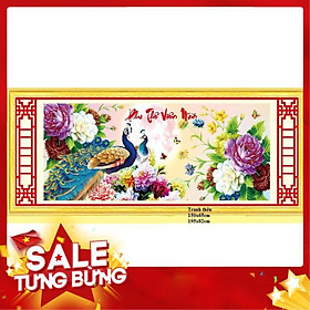 Mua Tranh thêu chữ thập chim công mo0032 195x82cm