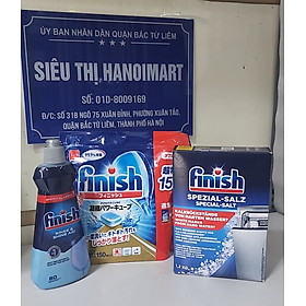 Combo Viên rửa bát Finish Nhật 150 viên + Muối Finish 1,2kg + Nước làm bóng Finish 400ml