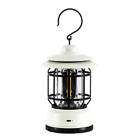 Retro Camping Lantern Outdoor Hanging Lamp Camp Lights Emergency Lamp Dimming USB Rechargeable for Camping Hiking Tent Fishing Yard Garden Porch