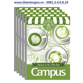 Lốc 5 quyển vở kẻ ngang 200 trang B5 Coffee Shop Campus NB-BCOF200