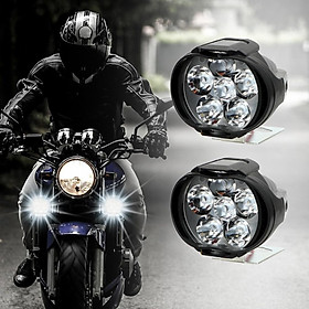 1 Pair 6500k White Motorcycles Headlight 6 LED 9-85V Working Spot Light 1200LM LED Scooters Spotlight Super Bright Motorbike Fog Lamp