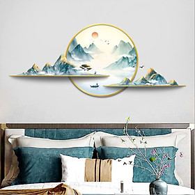 Decal dán tường tranh phong cảnh Sông núi 3D trang trí nhà cửa siêu đẹp, sáng tạo, sang trọng DKN147