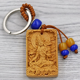 Combo 3 móc khóa tượng Quan âm - gỗ ngọc am