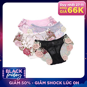 Combo 5 quần lót nữ chất ren lưới thêu hoa cao cấp - ZQ1136
