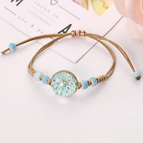 Vòng tay hoa khô màu xanh ngọc