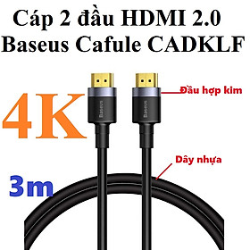 Mua Cáp 2 đầu HDMI 2.0 hỗ trợ 4K Baseus Cafule Series CADKLF _ Hàng chính hãng