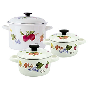 Bộ 3 Nồi Tráng Men Nhật Bản Cao Cấp Fujihoro - Sử Dụng Bếp Từ