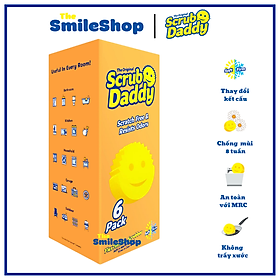 Hộp 6 miếng bọt biển Scrub Daddy tiện dụng, không trầy xước,và chống lại mùi hôi của Mỹ