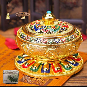 Mua Lư xông trầm mật tông tặng 1 hộp trầm và 1 trụ cài nhang