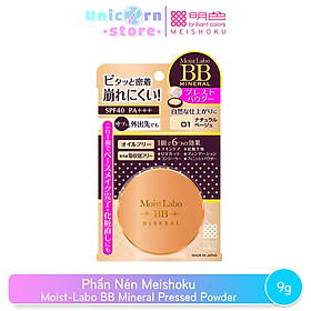 PHẤN NÉN MEISHOKU MOIST-LABO BB MINERAL PRESSED POWDER (NATURAL BEIGE – MS 01) 9g