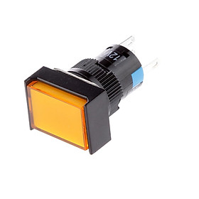 DC 12V Push Button Momentary Self Reset Square Switch with LED Light 5 Pin 16mm