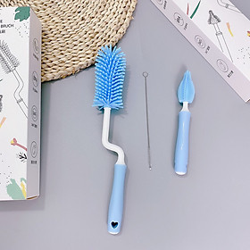 Mua Bộ cọ rửa bình sữa Silicon cao cấp tay cầm xoay 360 độ dùng cho mọi loại bình