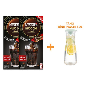 [TẶNG BÌNH NƯỚC INOCHI 1.2L] Combo 2 hộp nước cốt cà phê NESCAFÉ - CÀ PHÊ ĐEN ĐÁ (2 hộp x 5 gói x 75ml)