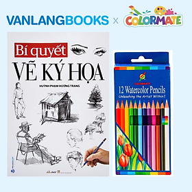 Sách Bí Quyết Vẽ Ký Họa + Hộp 12 Bút Chì Màu Nước WCP-12H - Vanlangbooks x Colormate