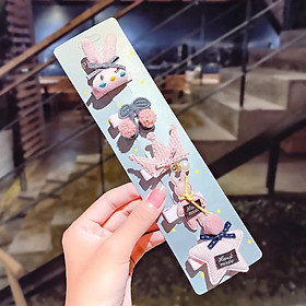 Set 5 kẹp tóc bọc vải phong cách vintage Hàn Quốc cho bé gái