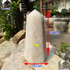 Trụ lục giác đá thạch anh trắng cho mệnh thủy-6.8kg (KT: 29 x 14 (cm)-T619
