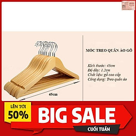 Mua Móc Gỗ Treo Quần Áo Gỗ Thông - Mắc Gỗ Treo Quần Áo Chống Mối Mọt Bảo Hành 12 Tháng