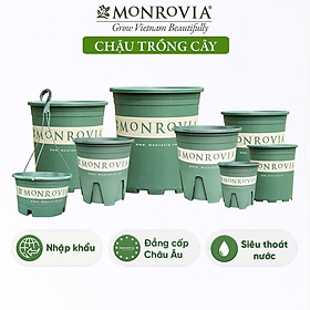 Chậu nhựa trồng cây MONROVIA để bàn, treo ban công, treo tường, ngoài trời, sân vườn, tiêu chuẩn Châu Âu