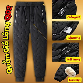 Quần gió lót lông QD2 ấm áp thời trang cho nam, Quần nỉ jogger lót lông QD1 sang trọng và dày dặn D Danido