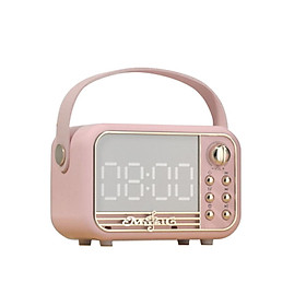 Đồng hồ báo thức di động, Loa Bluetooth, Đồng hồ kỹ thuật số thông minh LED, Bộ sạc nhanh USB, Đồng hồ để bàn nhỏ, Loa đài FM Màu sắc: hồng