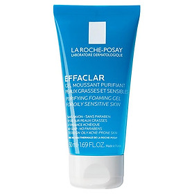 Gel rửa mặt tạo bọt làm sạch & giảm nhờn cho da dầu nhạy cảm La Roche-Posay Effaclar Purifying Foaming Gel (50ml)