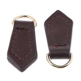 2x Real Leather Zipper Pull Tabs Tags Zip Puller Replacement Handbag Repair