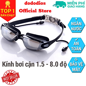 Kính bơi cận có độ (Màu Đen/Hồng) độ cận thị từ 1.5 độ đến 8.0 độ dododios mắt kính cản tia UV hạn chế sương mờ, kính bơi cận thị cho người lớn, kính bơi cận cho người lớn - Hàng Chính Hãng dododios