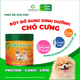 Thức ăn cho Chó GREENABC - Bột bổ sung đủ dinh dưỡng protein 44.9%, canxi 1.33%, lipid 20.1% giúp tiêu hóa tốt, tăng đề kháng, lông mượt - Hộp 200g