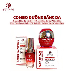 Combo 2 Sản Phẩm Trắng Da Mờ Thâm, Sạm, Nám, Tàn Nhang Giúp Tái Sinh Làn Da Gồm Serum HA Peptide 30ml + Kem Dưỡng Trắng Da Face Nano 30g MISS CANDY - PHỤNG BEAUTY